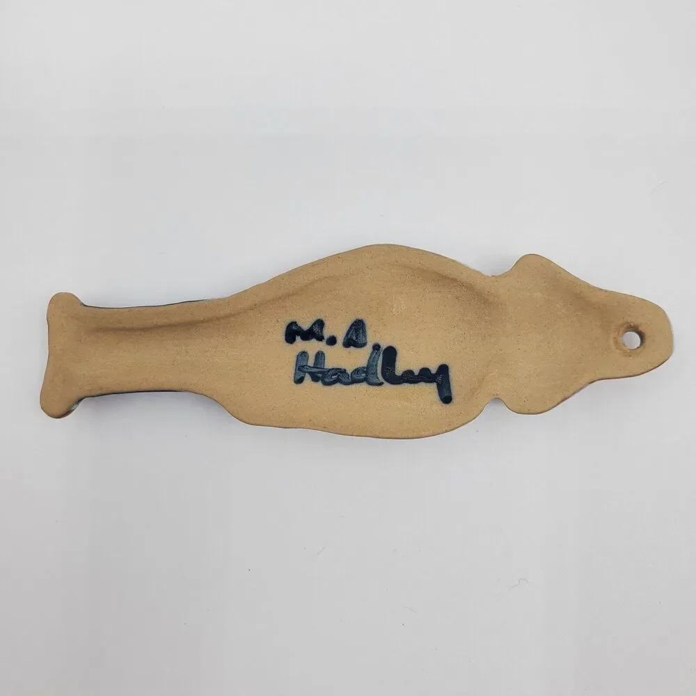 Vintage M.A. Hadley Pottery Husband Ornament Wall Hanging Plaque Country
